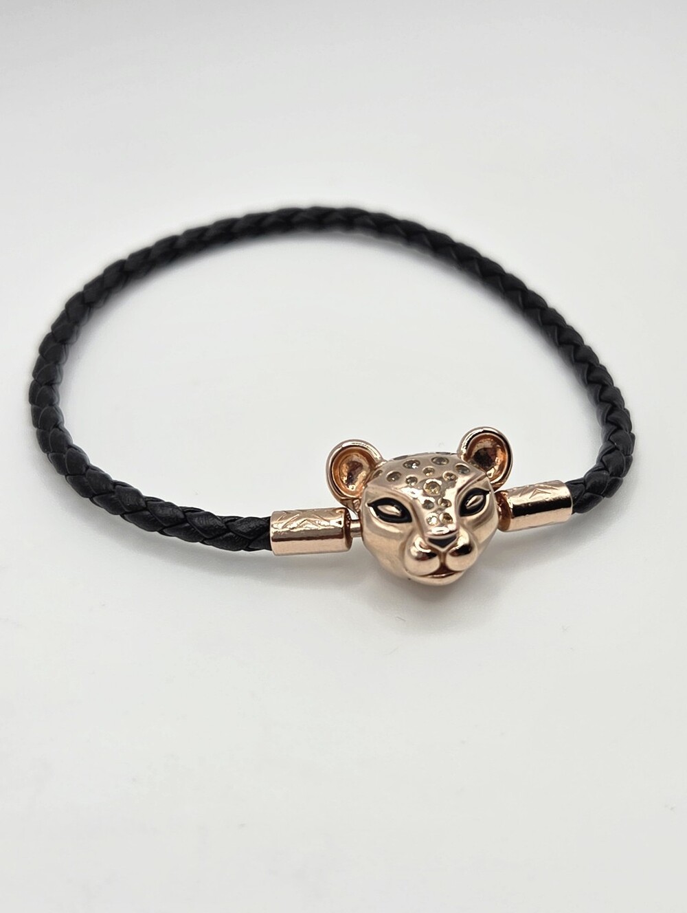 Pandora Rose Lion Princess Bracelet With Amber Zirconias And Black Enamel 7"
